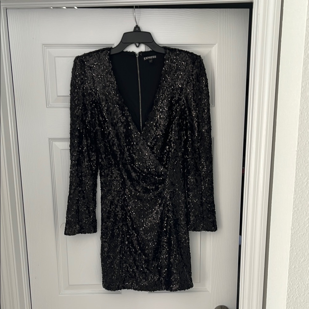 Express Black Sequin Dress